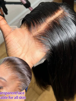 4x4 Bone Straight Lace Wig Pre-Plucked for Women