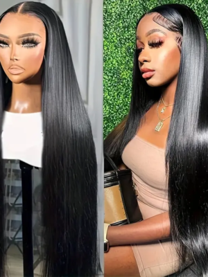 13x6 Lace Frontal Wig Pre Plucked Silky Straight Virgin Human Hair