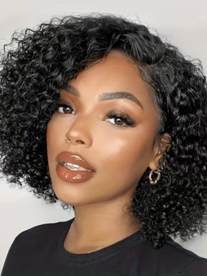 Short Curly Frontal Wig 13x4 Lace Pre Plucked Hairline