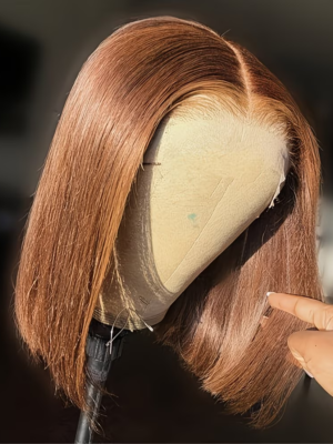#4 Brown Straight 5x5 Transparent Lace Bob Wig Human Hair